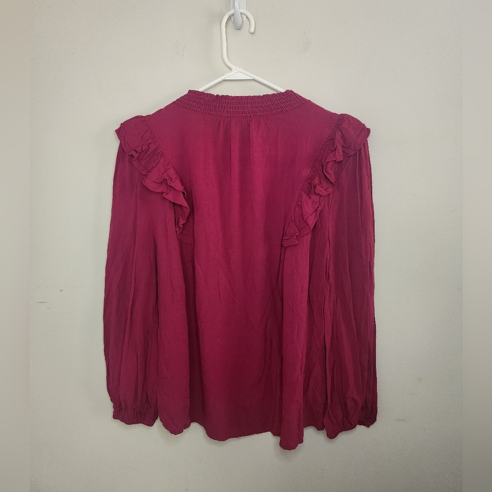Women's Ruffled Blouse - Pink - Picture 2 of 6